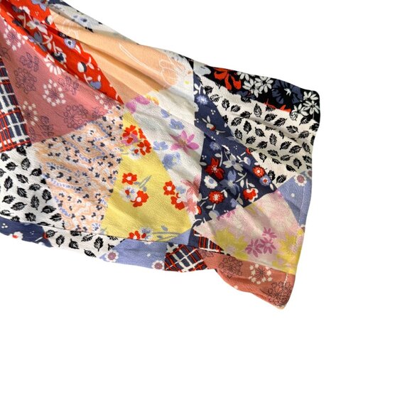 Gap Womens Patchwork Kimono Jacket S/M Open Front Long Sleeves 100% Rayon Multic - Picture 9 of 9